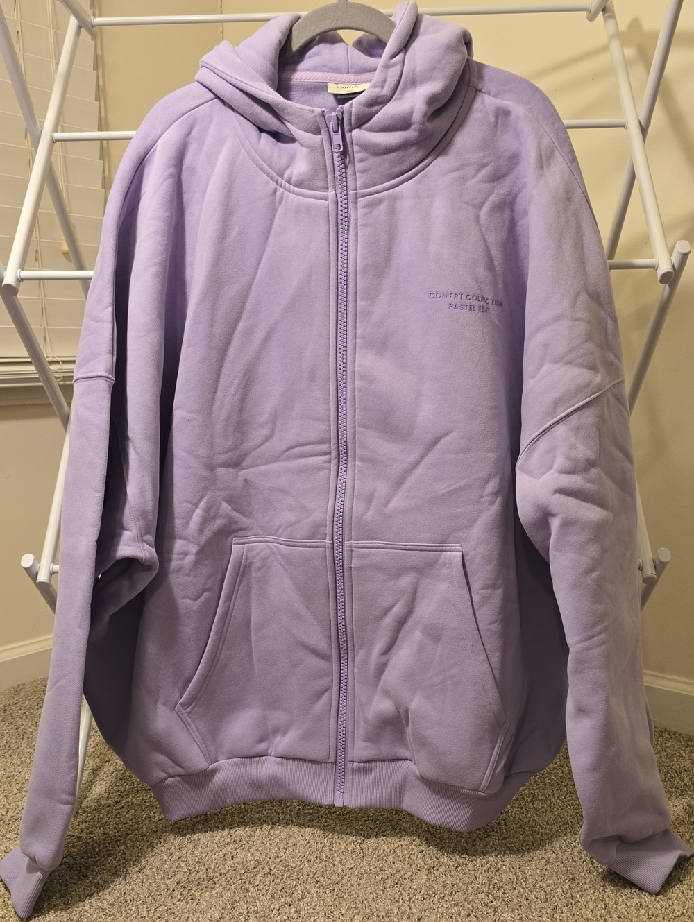 Light Lavender Full‑Zip Hoodie Jacket - Women's Cozy Hooded Sweatshirt By Comfrt